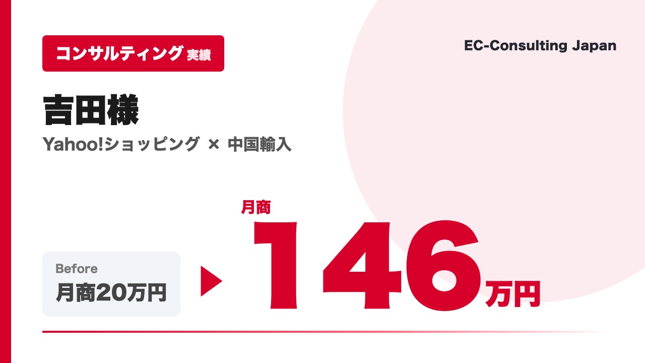 【Yahoo!ショッピングコンサルティング実績】吉田様