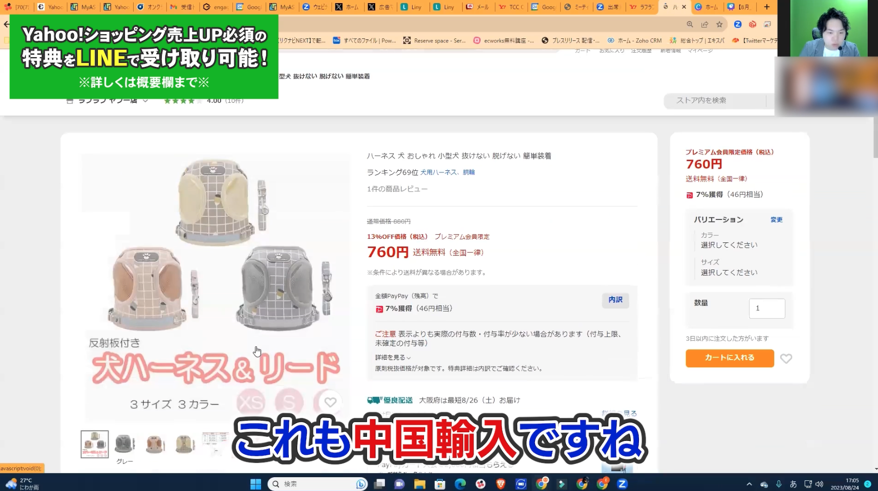 犬の「ハーネス&リード」の商品ページ