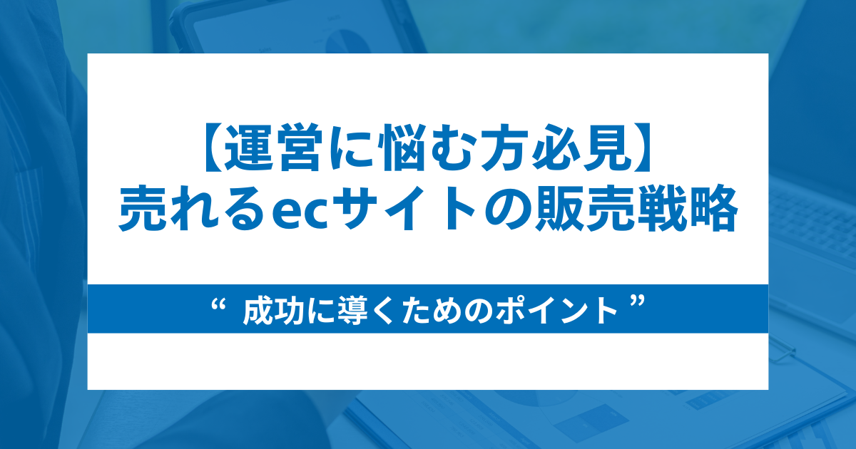 売れるecサイトの販売戦略と事業を成功させるためのマル秘ポイント